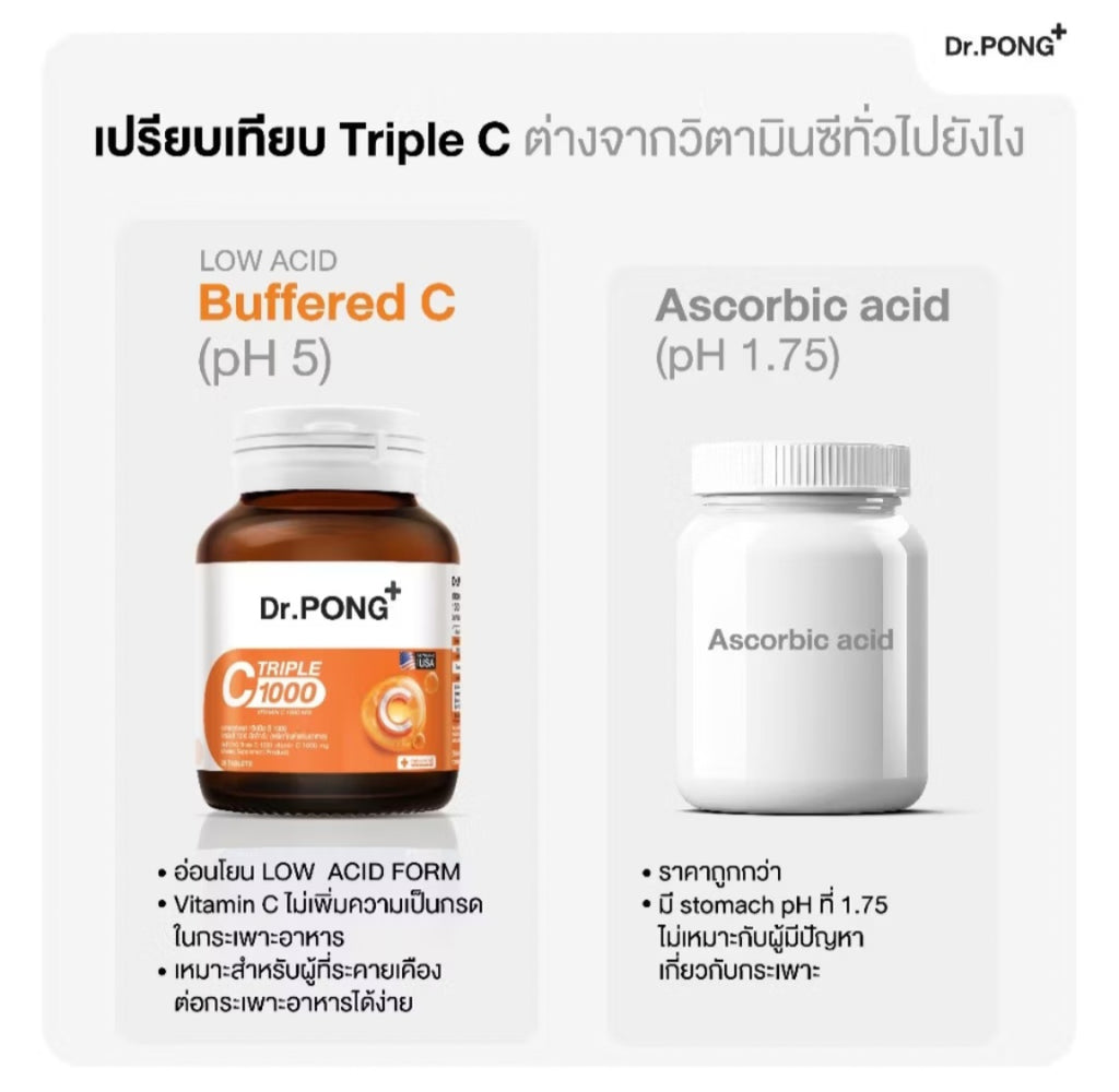 Dr.PONG Triple C 1000 – Vitamin C 1000 mg med sink