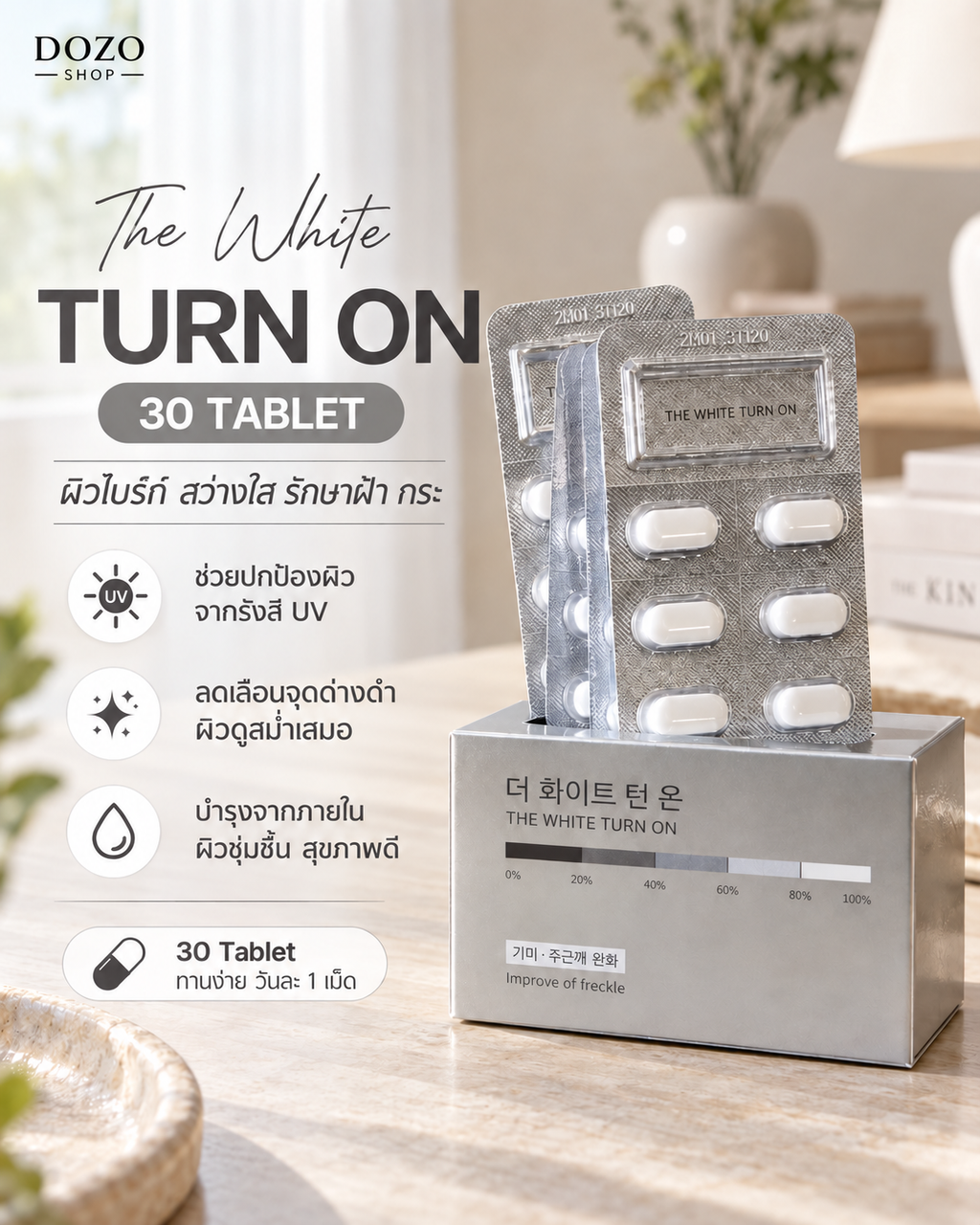 THE WHITE TURN ON – 30 tabletter