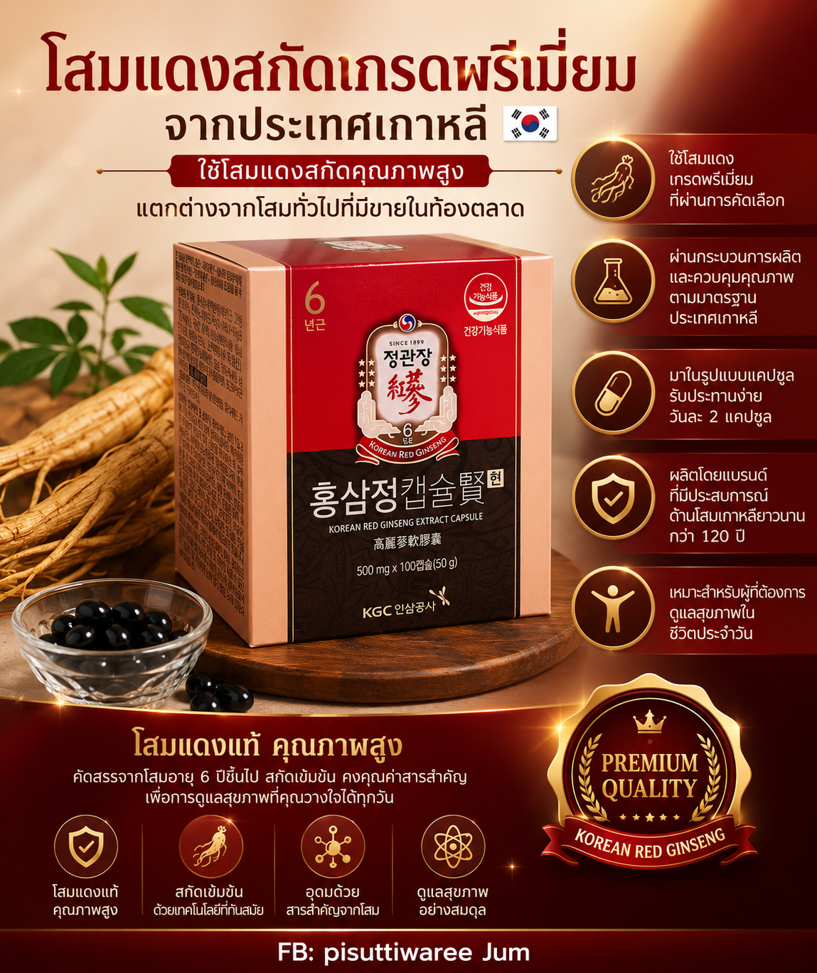 Jung Kwan Jang Koreansk Rød Ginseng – 100 kapsler